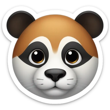 Un chat avec une tâche triangulaire sur le nez et sa bouche de couleur blanche et un pelage de couleur roux et des taches noires comme celle des panda sur chaque œil sticker