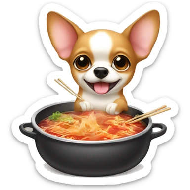 chiwawa eat hotpot sticker