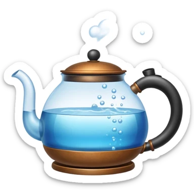 a small pot or kettle filled with water placed on fire, the water is boiling intensely with visible steam and bubbles rising, bright lighting, clean white background



 sticker