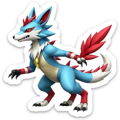 Shiny Cool Zeraora-Sergal-Zangoose-Protogen-grem2-Wickerbeast-Pokémon, full body sticker