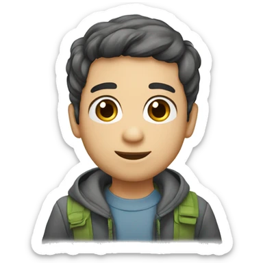 menino de 5 anos moreno olhos apertados sticker