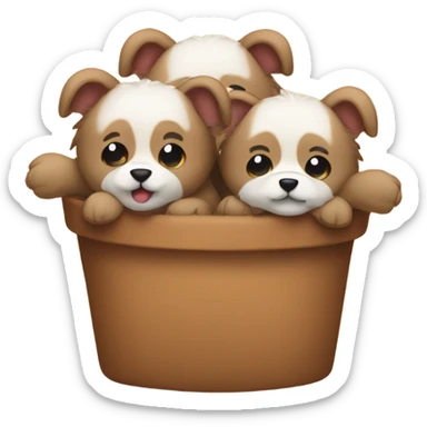 Cute puppies holding hands under a rainbow and they are wearing bear costumes  sticker