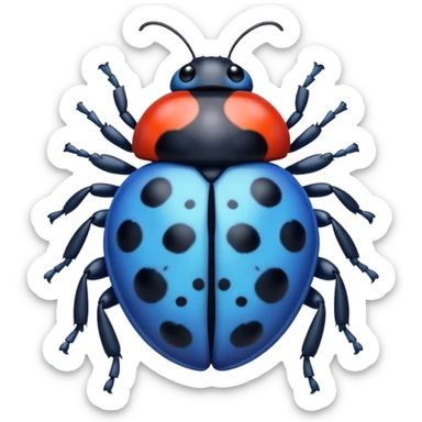  cute BLUE lady bug, 4 LEGS sticker