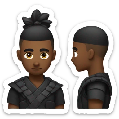 ninja with a low taper fade sticker