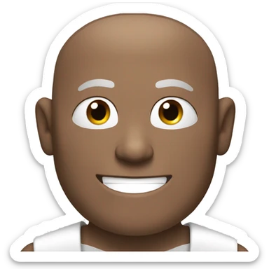 Happy white middle age male human frier monk with buzz cut square jaw sticker