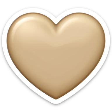 beige color heart emoji sticker