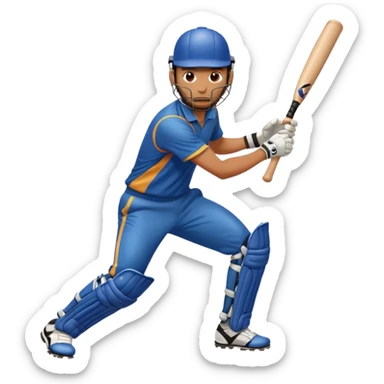 A man hitting a cricket ball with bat sticker