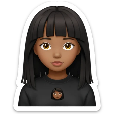 Philippino girl in black fringed sweatshirt sticker