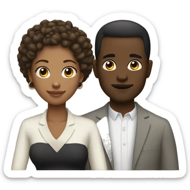 Interracial couple black women white man sticker