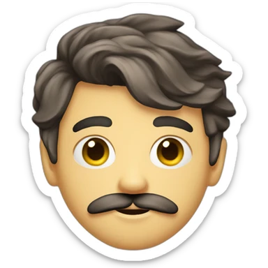 22 years old indie hacker guy have small mostache sticker