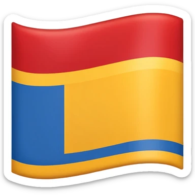 flag with three vertical bands: blue, red, and yellow, no text, soft edges sticker