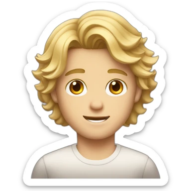 A handsome boy with wavy blonde hair and hazel eyes, cool sticker