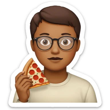 pizza take-out with glassess  sticker