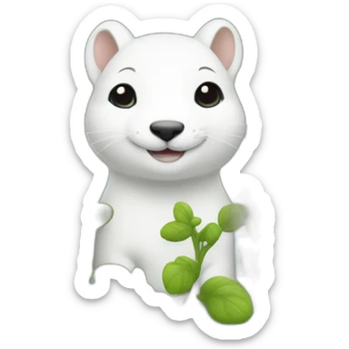 happy gardener white ermine sticker