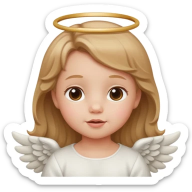 baby angel with brownish blond hair sticker