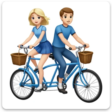 man and girl riding a bicycle together sticker