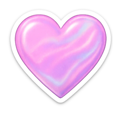 heart with a pink holographic shimmer, clean digital illustration, no background sticker