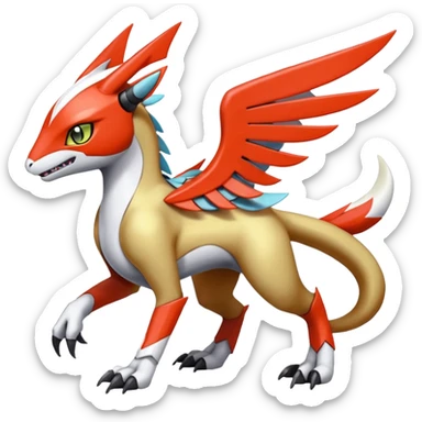 Meloetta-Latias-Koraidon-Peppercat-Wargreymon-Protogen-Pokémon-Digimon-Fakémon-fusion-hybrid-creature sticker