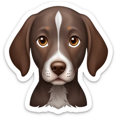 brown gsp dog Pointer, dark brown roan with eyes, dark brown fur sticker