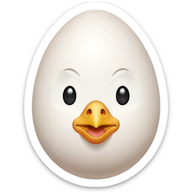 chiken egg with face and feet sticker