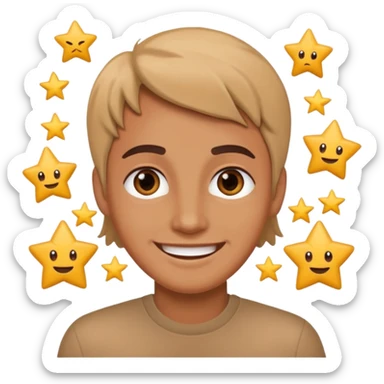 Perezoso que los ojos serán estrellas y este sonriendo  tipo bimoji de iPhone  sticker