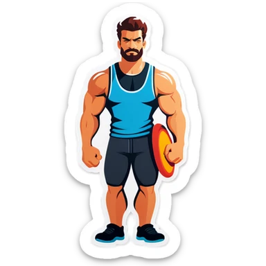 Strong man sticker