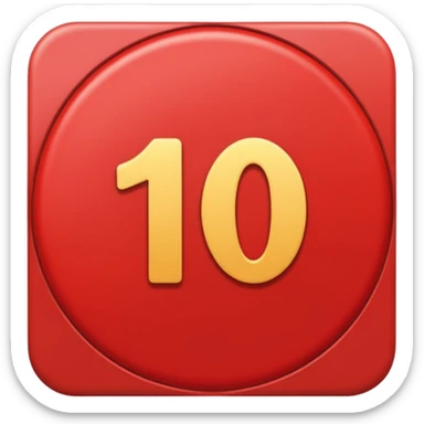 make a circle with a red number 10 in it, and make it red sticker