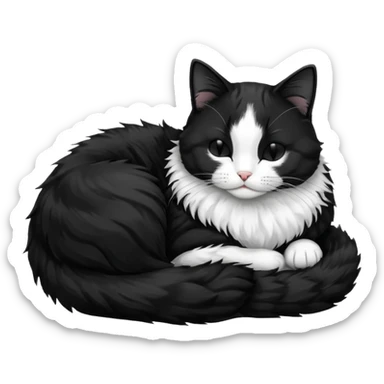 tuxedo cat sleeping sticker