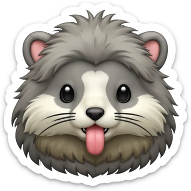 A thrunbo from the game rimworld. Front view, sticks the tongue out and licks sticker