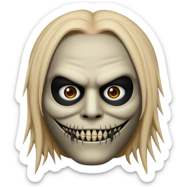 Um emoji gotico com a máscara de espinhos fo integrante do slipknot joey jordison sticker