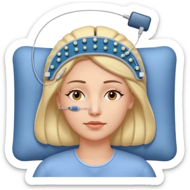 woman polysomnography sleep test with electrodes attached to head sticker