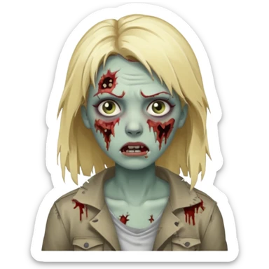 Mulher zumbi de cabelo loiro sticker