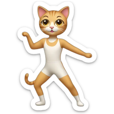 Cat wearing a unitard doing aerobics  sticker