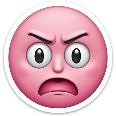 I want a pink emoji face with a confusing saying oh who is you bro and the face is angry  sticker
