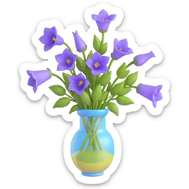 Canterbury bells flower in a vase sticker