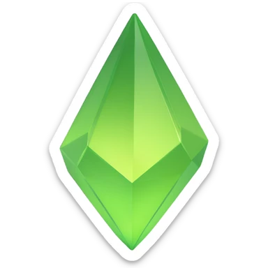 a plumbob, classic green color, slightly 3D, soft highlights sticker