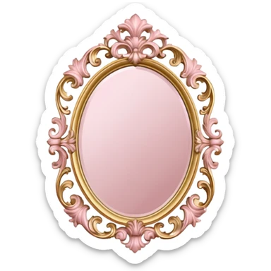  Vintage ornate rococo pale pink mirror sticker