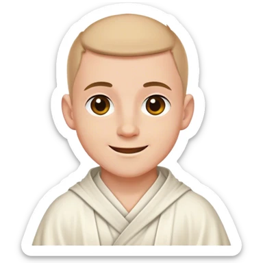 Happy young male Irish monk whit white robe sticker