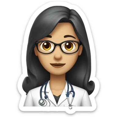Female Dr with long dark hair schnauzer  sticker