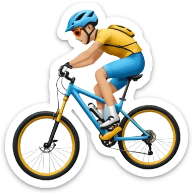 Bicicleta downhill , ciclista montado, montaña sticker