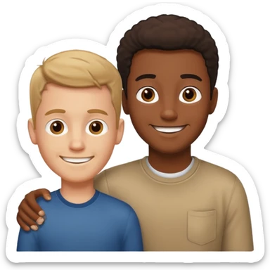 Tall white guy with dwarf black kid sticker