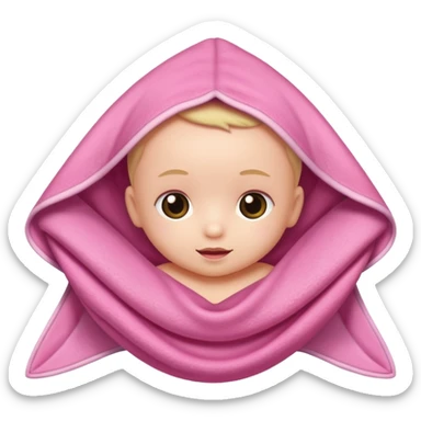 Un bebé envuelto en una manta rosa sticker
