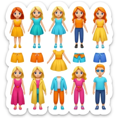 cartoon characters, flowy, fun sticker