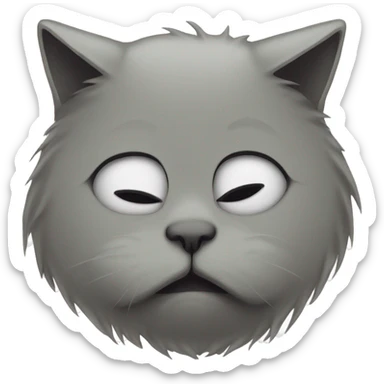 depresed cat wih no face sticker