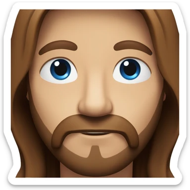 Jesus Christ with blue eyes and chestnut colored hair sticker