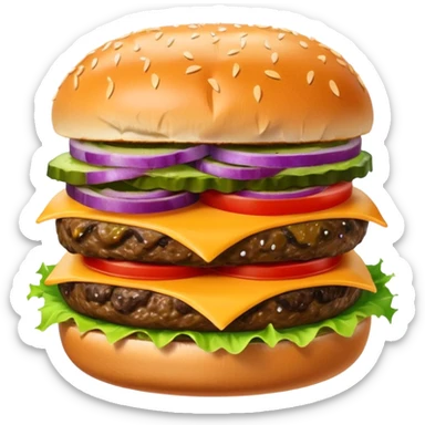 single patty cheeseburger with classic toppingsz sticker