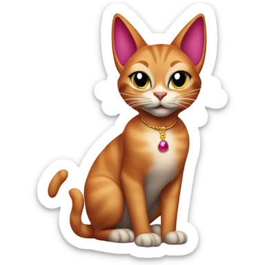 cat dressed as jessica rabbit sticker