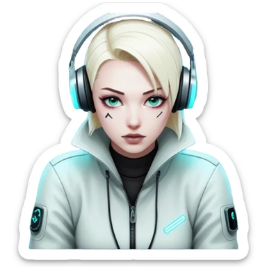 monochrome cyberpunk hacker terminal command center sticker