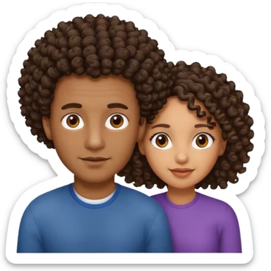 grand frère noir et sœur métisse cheveux bouclés sticker