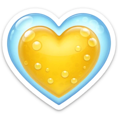 yellow heart with a bubble texture sticker